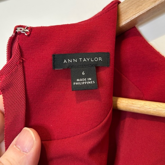 Ann Taylor Crimson Red Ponte Knit Dress Mid Length 6 - Picture 7 of 8